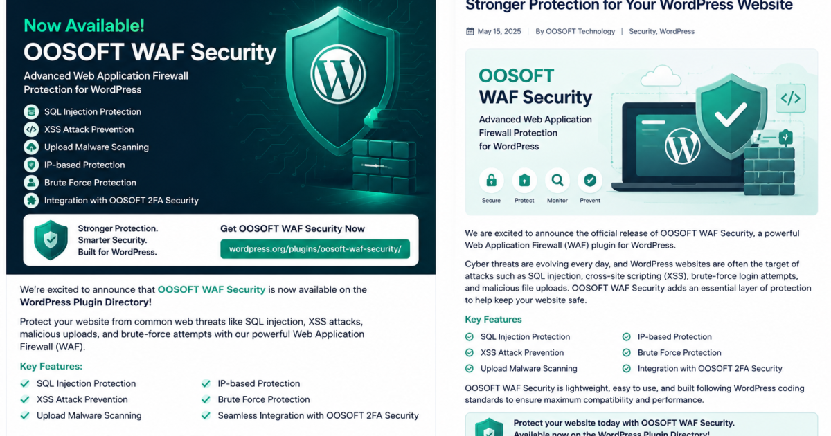 OOSOFT WAF Security is Now Available – Advanced WordPress Firewall Protection